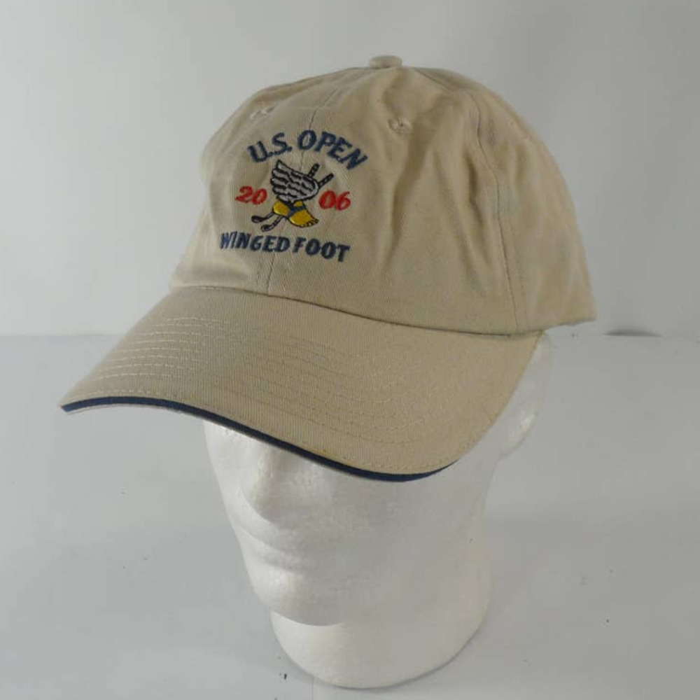 US Open 2006 Winged Foot Golf USGA Member Strapback Cap Hat Beige